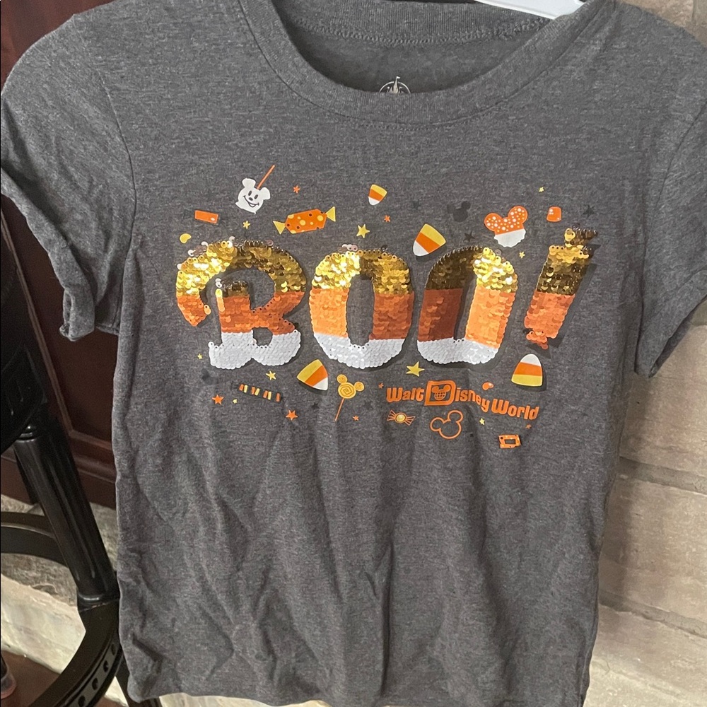 Disney Gray Halloween Boo Tee